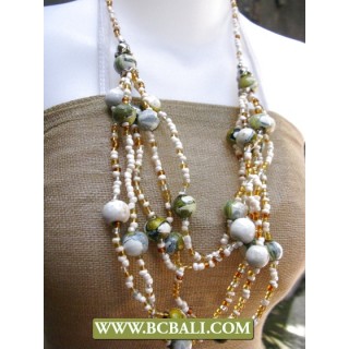 Bcbali 5 Strand Beads and Pearls Fashion Necklaces